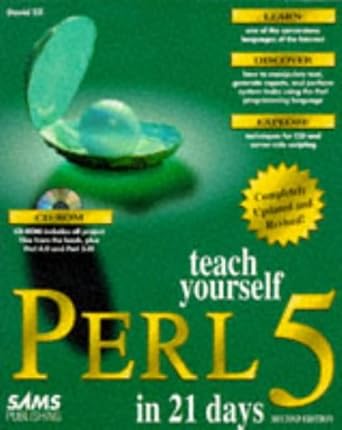 teach yourself perl 5 in 21 days 1st edition david till 0672308940, 978-0672308949