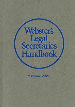 websters legal secretaries handbook 1st edition withgott 0877790345, 978-0877790341