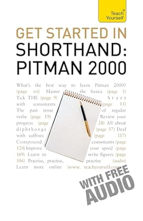 get started in shorthand pitman 2000 1st edition pitman publishing 1444102966, 978-1444102963