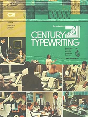 century 21 typewriting book 1 1st edition louis w ziegler 0538208104, 978-0538208109