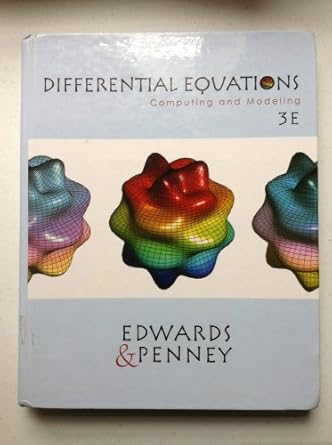 differential equations computing and modeling 1st edition c h edwards ,david e penney ,henry c edwards