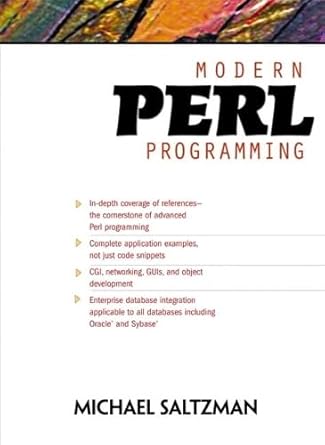 modern perl programming 1st edition michael saltzman 0130089656, 978-0130089656