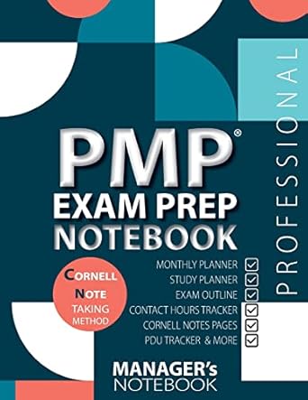 pmp exam prep notebook pmp exam study plan notebook pmp exam note taking notebook project management