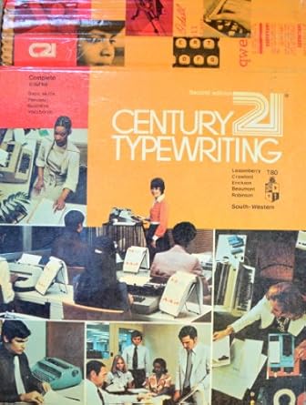 century 21 typewriting complete course 1st edition d d lessenberry 0538208007, 978-0538208000