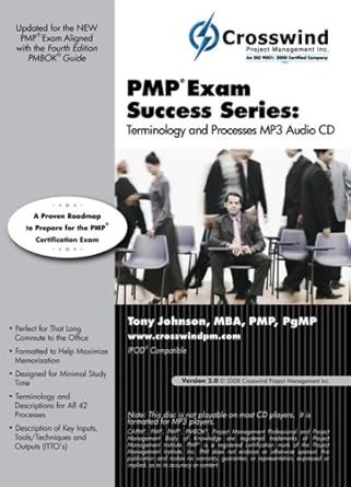 pmp exam success series terminology and processes mp3 cd 1st edition tony johnson mba 1935062050,
