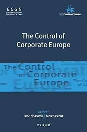 the control of corporate europe 1st edition fabrizio barca 0199257531, 978-0199257539