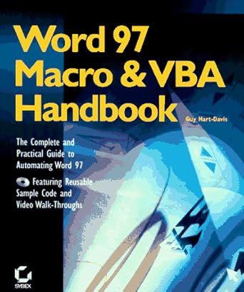 word 97 macro and vba handbook 1st edition guy hart davis 078211962x, 978-0782119626