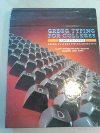 gregg typing for colleges complete course 1st edition a c lloyd 0070383200, 978-0070383203