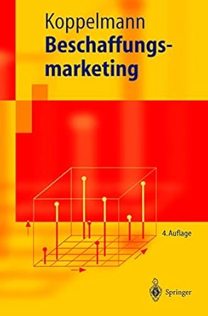 beschaffungsmarketing 1st edition udo koppelmann 3540407065, 978-3540407065