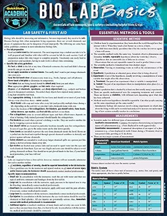 bio lab basics a quickstudy laminated reference guide 1st edition frank miskevich phd 1423238613,