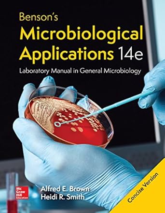 looseleaf bensons microbiological applications laboratory manual concise version 1st edition alfred e brown