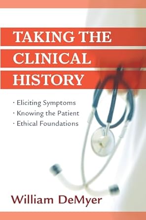 taking the clinical history 1st edition william demeyer md 0195373774, 978-0195373776