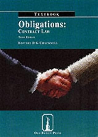 obligations contract law textbook 1st edition d g cracknell 1858364140, 978-1858364148