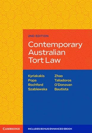 contemporary australian tort law 2nd edition joanna kyriakakis ,tina popa ,francine rochford ,natalia