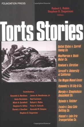 torts stories 1st edition robert rabin ,stephen sugarman 158778503x, 978-1587785030