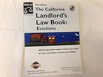 the california landlords law book evictions 1st edition david wayne brown 087337780x, 978-0873377805