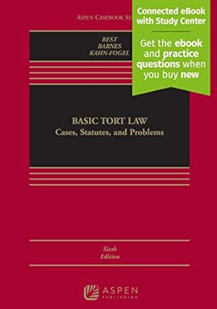 basic tort law cases statutes and problems cases statutes and problems connected ebook with study center 1st