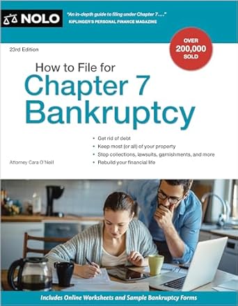 how to file for chapter 7 bankruptcy 1st edition cara o'neill attorney 141333105x, 978-1413331059