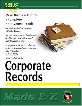 corporate record keeping made e z 1st edition arnold s goldstein 1563825295, 978-1563825293