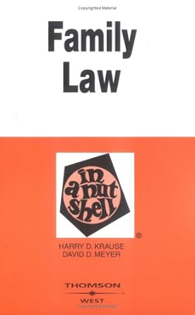 family law in a nutshell 1st edition harry d krause ,david d meyer 0314144412, 978-0314144416
