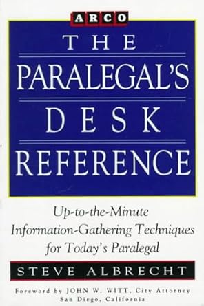paralegal desk reference 1e 1st edition arco 0671847155, 978-0671847159
