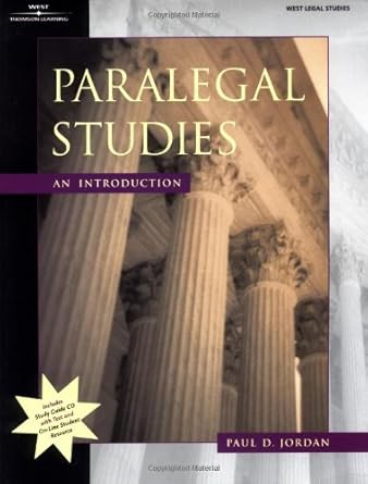 paralegal studies an introduction 1st edition paul d jordan 0314127232, 978-0314127235