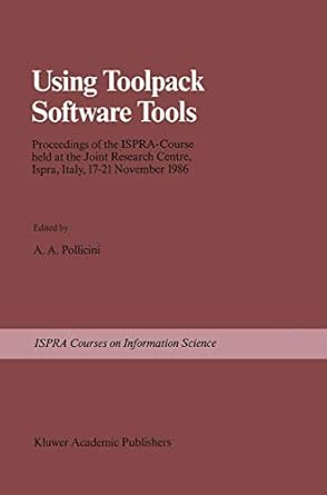 using toolpack software tools proceedings of the ispra course held at the joint research centre ispra italy