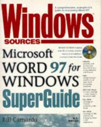 windows sources microsoft word 97 for windows superguide 1st edition bill camarda 156276506x, 978-1562765064