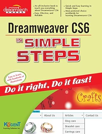 dreamweaver cs6 in simple steps 1st edition  9350045974, 978-9350045978