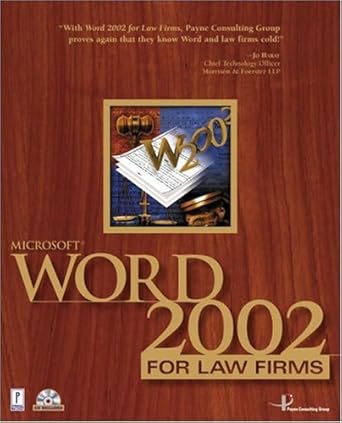 microsoft word 2002 for law firms w/cd 1st edition payne consulting group 076153394x, 978-0761533948