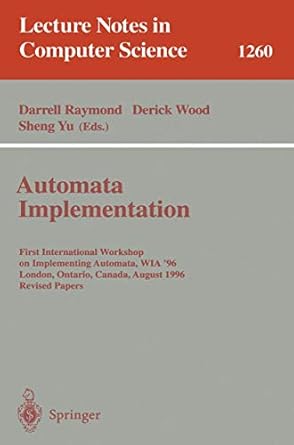 automata implementation first international workshop on implementing automata wia 96 london ontario canada