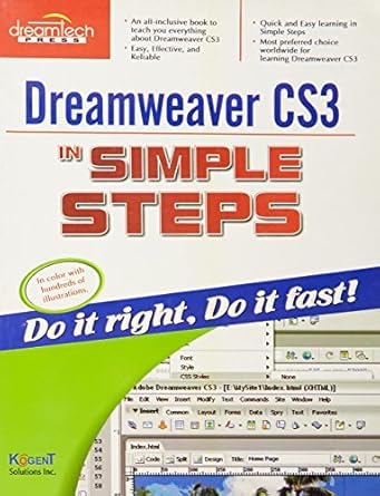 dreamweaver cs3 in simple steps 1st edition unknown author 8177228609, 978-8177228601