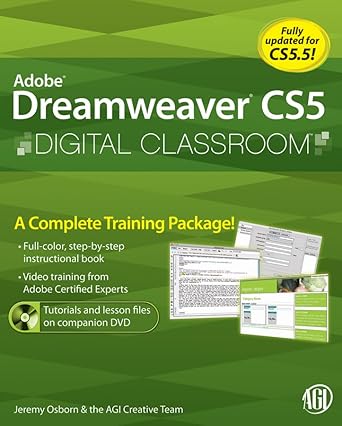 adobe dreamweaver cs5 digital classroom 1st edition jeremy osborn ,agi creative team ,greg heald 0470607742,