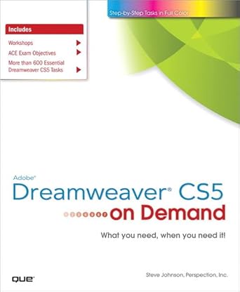 adobe dreamweaver cs5 on demand 1st edition steve johnson ,inc perspection 0789744449, 978-0789744449