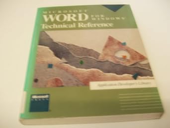 microsoft word for windows technical reference application developers library 1st edition microsoft press