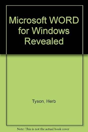 microsoft word for windows revealed 1st edition herbert l tyson 0830637990, 978-0830637997