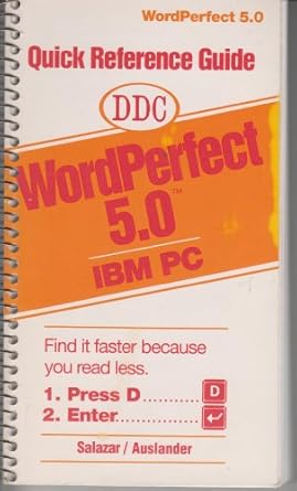quick reference guide wordperfect 5 0 ibm pc 1st edition zachary o auslander ,marivel salzar 0936862696,