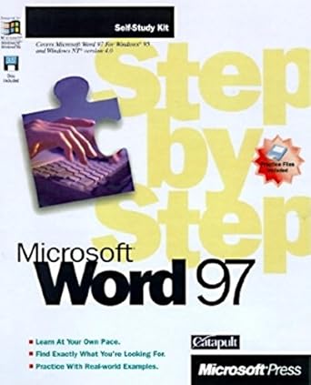 microsoft word 97 step by step complete course 1st edition catapult inc 1572315792, 978-1572315792