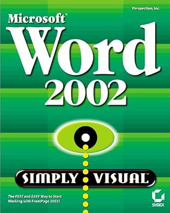 microsoft word 2002 simply visual 1st edition inc perspection 078214005x, 978-0782140057