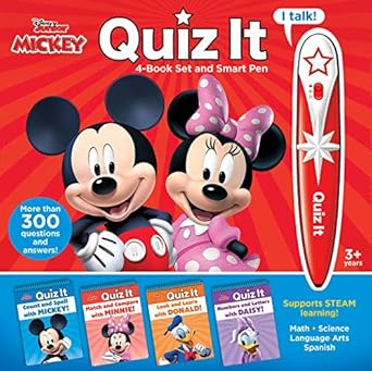 disney mickey mouse and minnnie mouse quiz it pen 4 book set and talking smart pen interactive educational