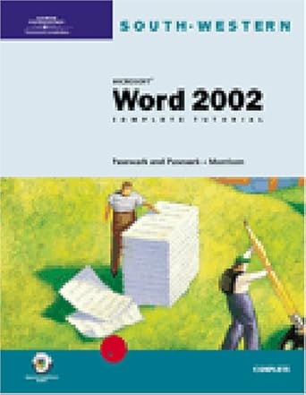 microsoft word 2002 complete tutorial 1st edition pasewark and pasewark ,connie morrison 0619058900,