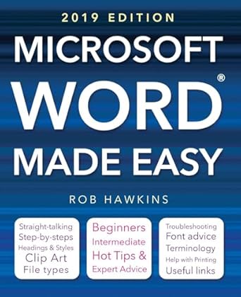 microsoft word made easy 1st edition rob hawkins 1787557421, 978-1787557420