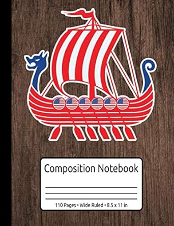 viking ship usa valknut victory or valhalla vikings composition notebook 110 pages wide ruled 8 5 x 11 in