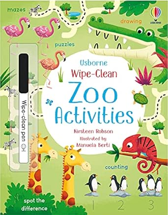 wipe clean zoo activities 1st edition kirsteen robson ,manuela berti 1805070193, 978-1805070191