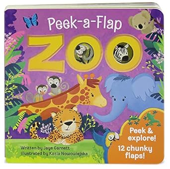 zoo peek a flap board book 1st edition jaye garnett ,cottage door press ,kasia nowowiejska 1680521268,