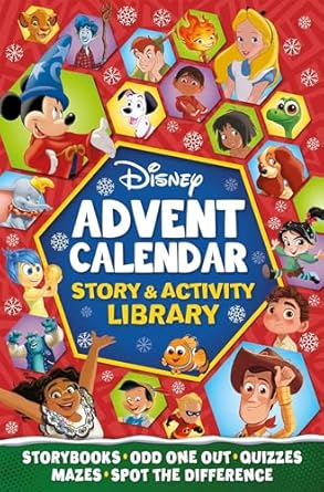 disney 5 in 1 advent calendar story and activity library with 24 books to open every day leading up to