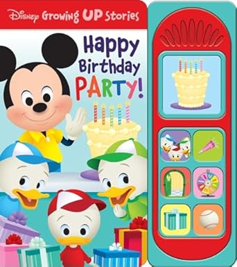 disney growing up stories happy birthday party with mickey mouse 7 button sound book pi kids 1st edition