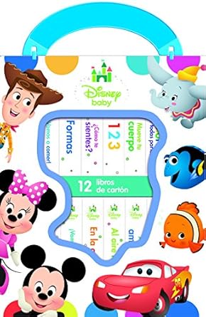 disney baby mi primera biblioteca 12 libros de carton incluye personajes de mickey mouse toy story bambi los