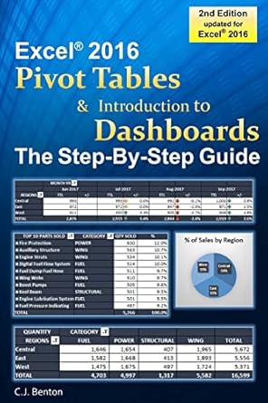 excel pivot tables and introduction to dashboards the step by step guide 1st edition c j benton 1541343212,