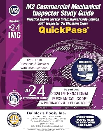 m2 commercial mechanical inspector quickpass study guide based on 2024 imc and 2024 ifgc 1st edition mary